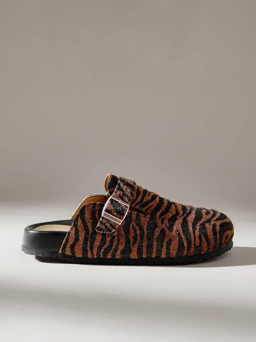 Solecia Mocasines planos casuales y versátiles con estampado de tigre para mujer