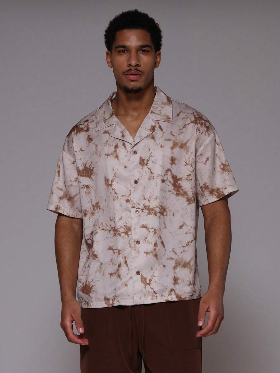Musero Camisa Oversized de Manga Curta Tie Dye Masculina
