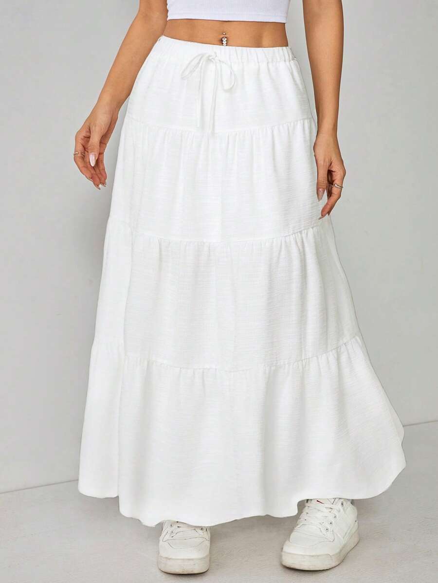 SHEIN PETITE Gonna lunga casual monocromatica
