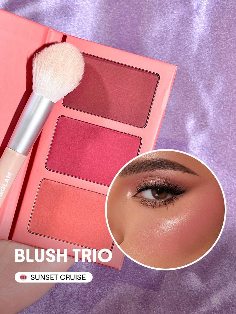 SHEGLAM Paleta De Rubores En Polvo De 3 Colores Sunset Cruise De Sweet Cheeks Blush Trio No Se Desvanece, Multiusos, No Grasoso, Con Brillo, Ligero, Aterciopelado Y Suave, Colorete , Navidad, Invierno, Rosa, MarróN, Morado, Rosa Blush GraduacióN CumpleañOs Vacaciones Verano OtoñO Y2K Elegante Moda Mujeres Maquillaje CosméTico Fiesta Playa Viaje Camping Aire Libre Escuela Campus ExcursióN Festivales DecoracióN Regalo Presente Rosa Chica Cosplay Mejor Color Encanto Vibra