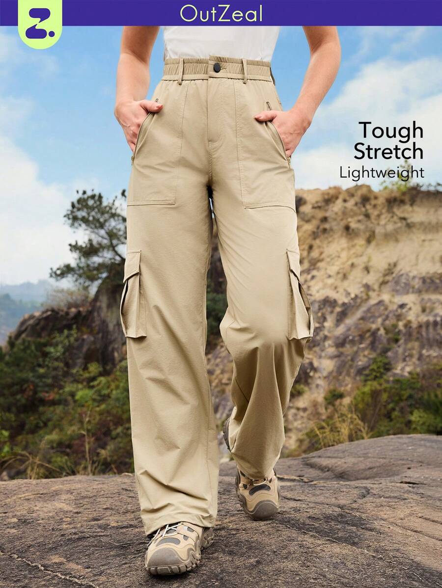 OutZeal Pantalones ligeros y elásticos resistentes al agua y desgarros para senderismo de mujer, con bolsillos cargo, apropiados para actividades al aire libre