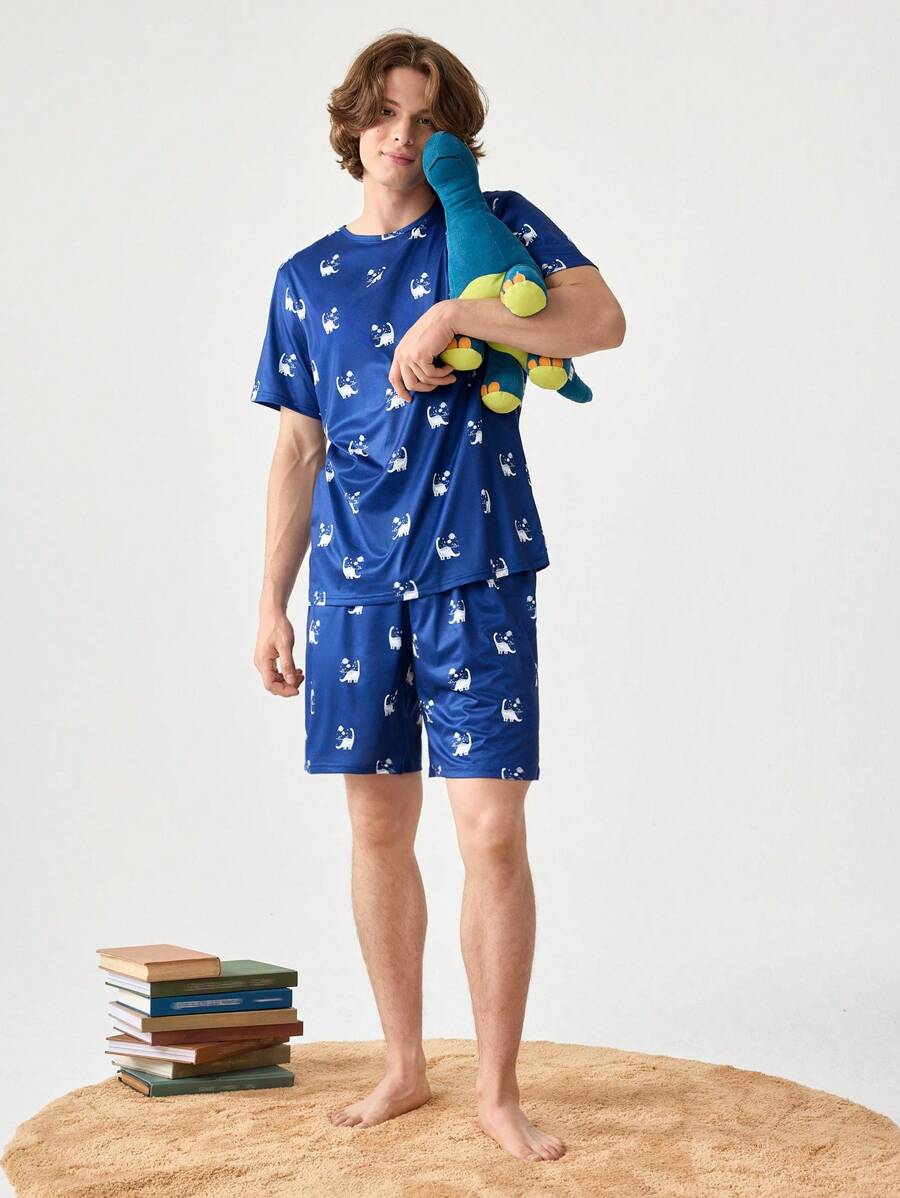 NotGurli Conjunto de ropa informal de hombre con camiseta de manga corta y cuello redondo, y pantalones cortos