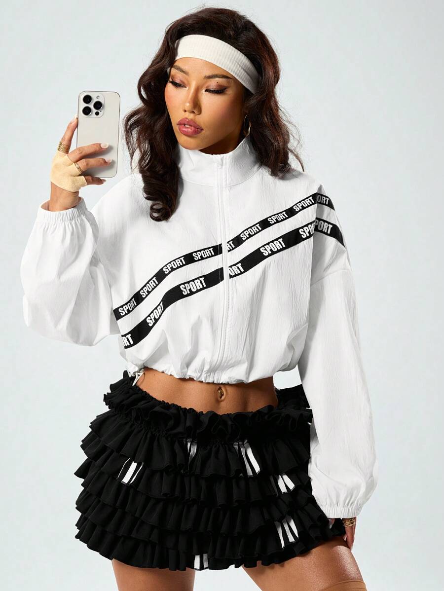 SHEIN Sport Studio Minimalist & Fashionable Yoga Jacket, Suitable
