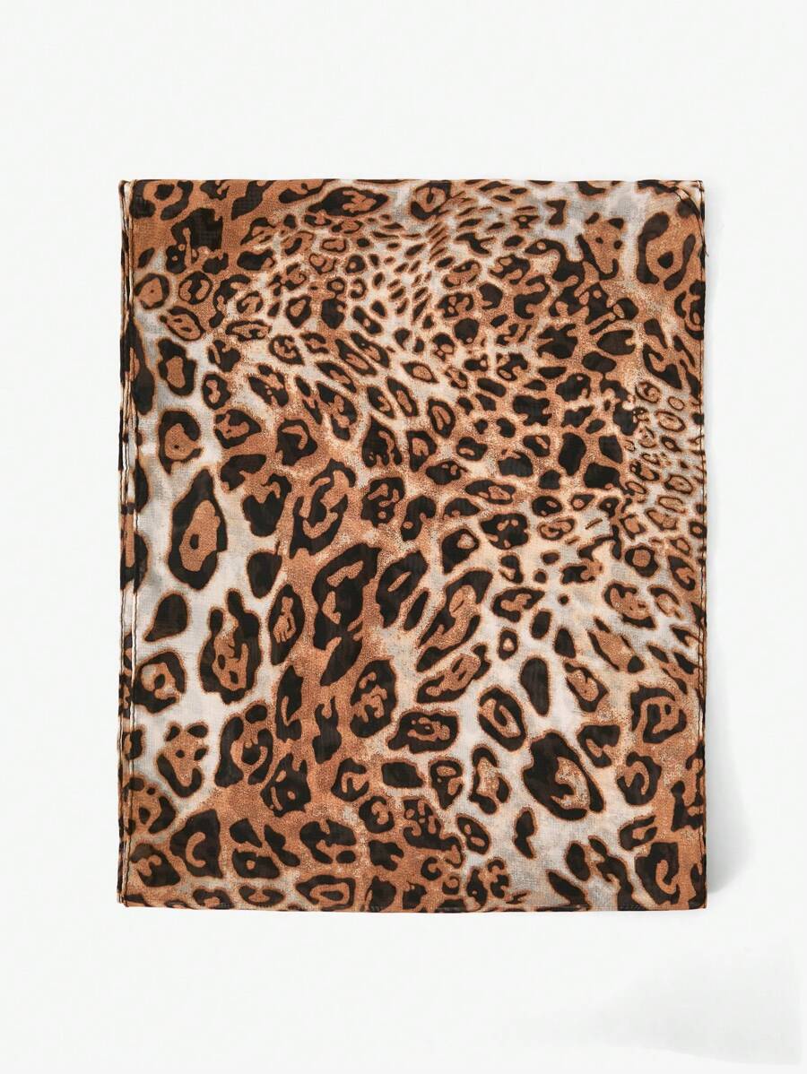 Maija Koreanischer modischer Leoparden-Muster Chiffon Schal, elegantes Gefühl