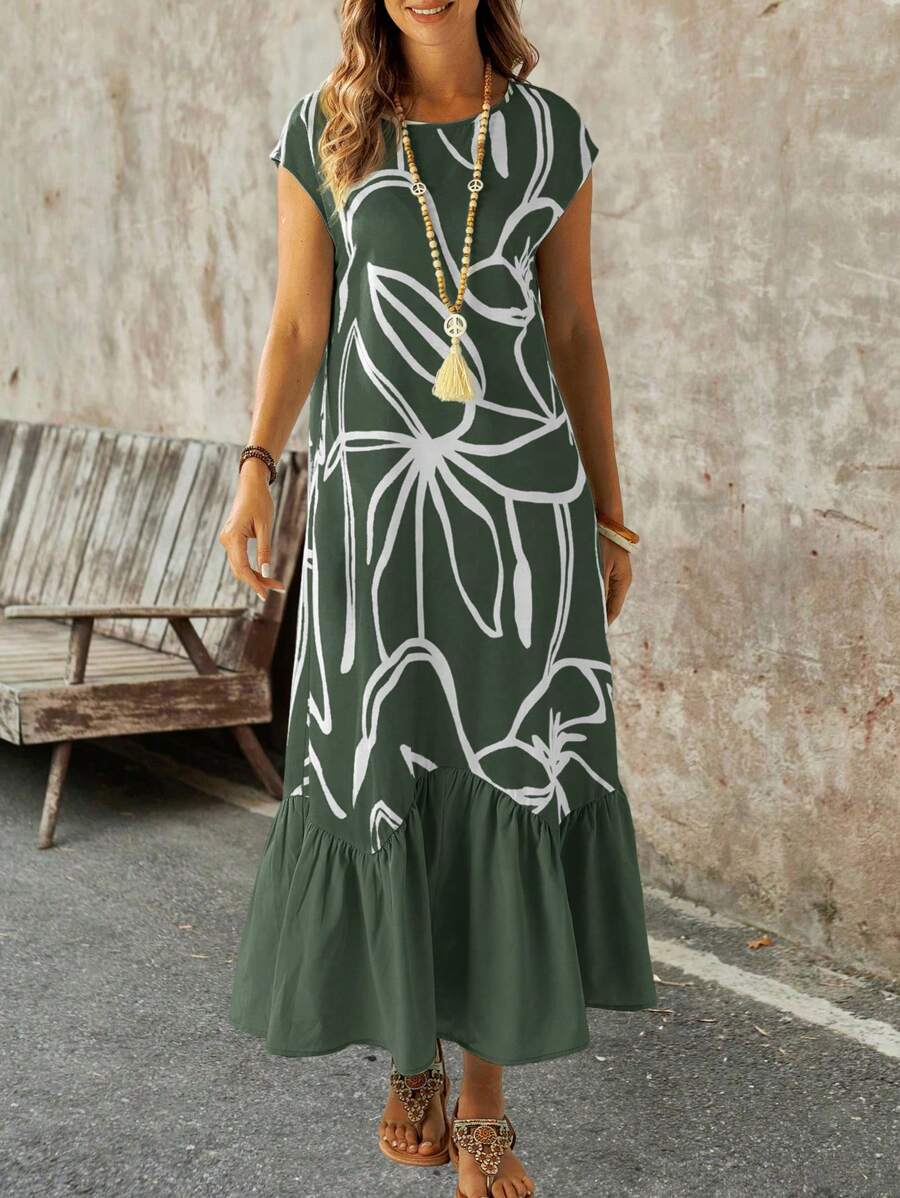 EMERY ROSE Vestido de manga corta sencillo de talla grande, moda para el verano