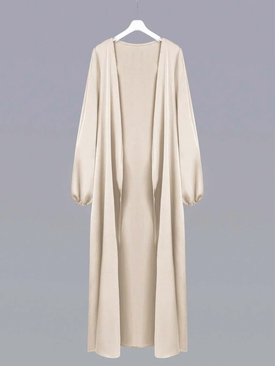 Al Najma Elegantes Damen Abaya mit einfarbiger Laternenärmel, bescheidener Mantel