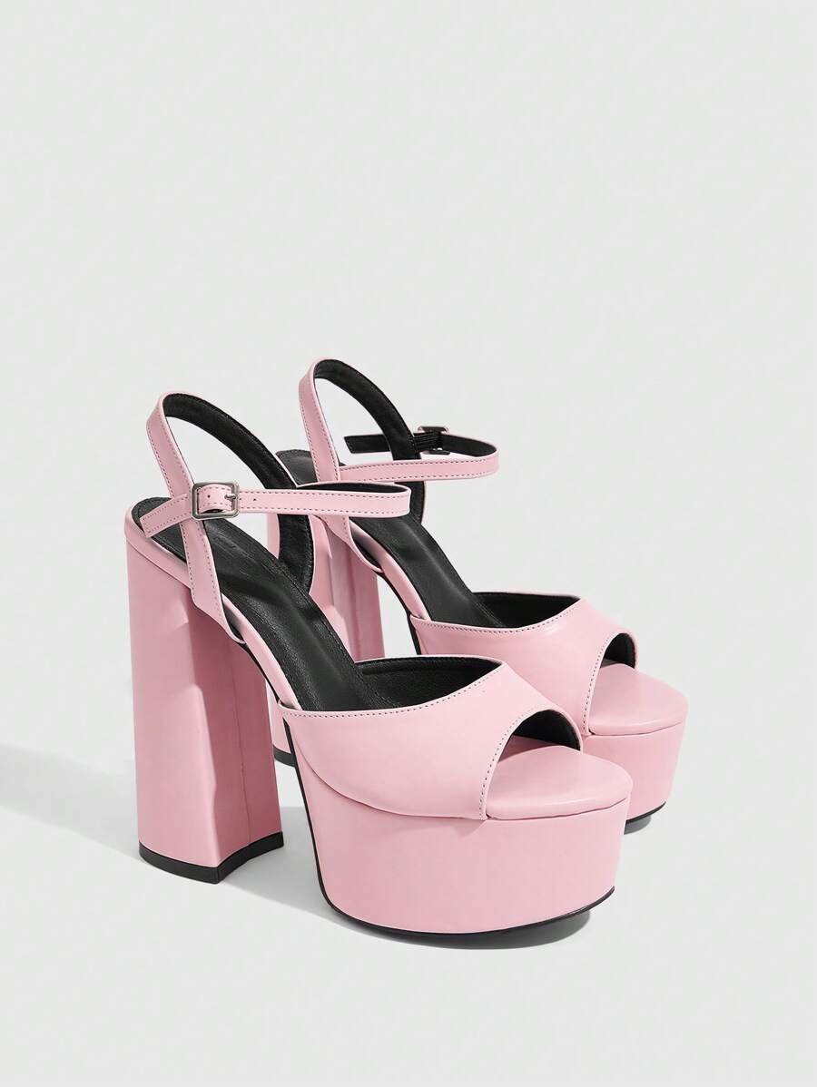Cuccoo CUCCOO LuxiPop Sandalias elegantes de plataforma con tacón grueso y blanco, impermeables y de moda
