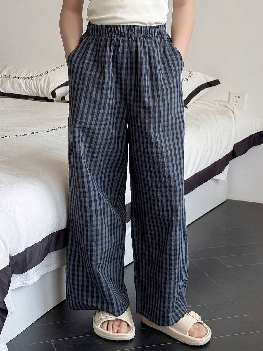 DAZY Tween Girl Geweven Geruite Casual Broek Huiskleding, Lente/Zomer, Terug naar School Kleding