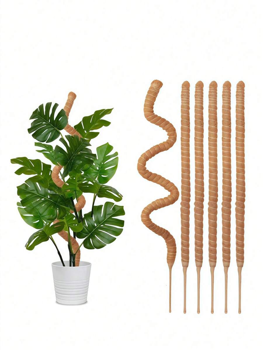 1pc/2pcs Bendable Moss Poles For Plants, Monster Plants, Support For Climbing Plants, Houseplants, For Potted Plants, Support Racks, Indoor Plant Accessories, Plant Climbing Support, Moss Pole For Monstera, Plant Trellis, Plant Support Stakes, Gardening Tools, Plant Care, Vertical Garden, Plant Growth Aid, DIY Plant Support.