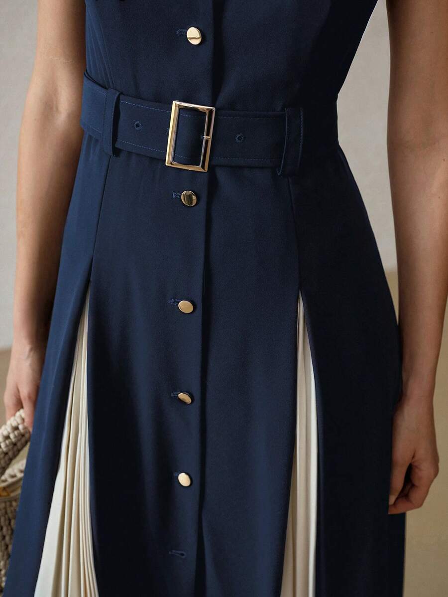 MOTF PREMIUM JURK MET REVERSKRAAG CONTRAST GEPLOOIDE PANEEL GESP, RIEMJURK