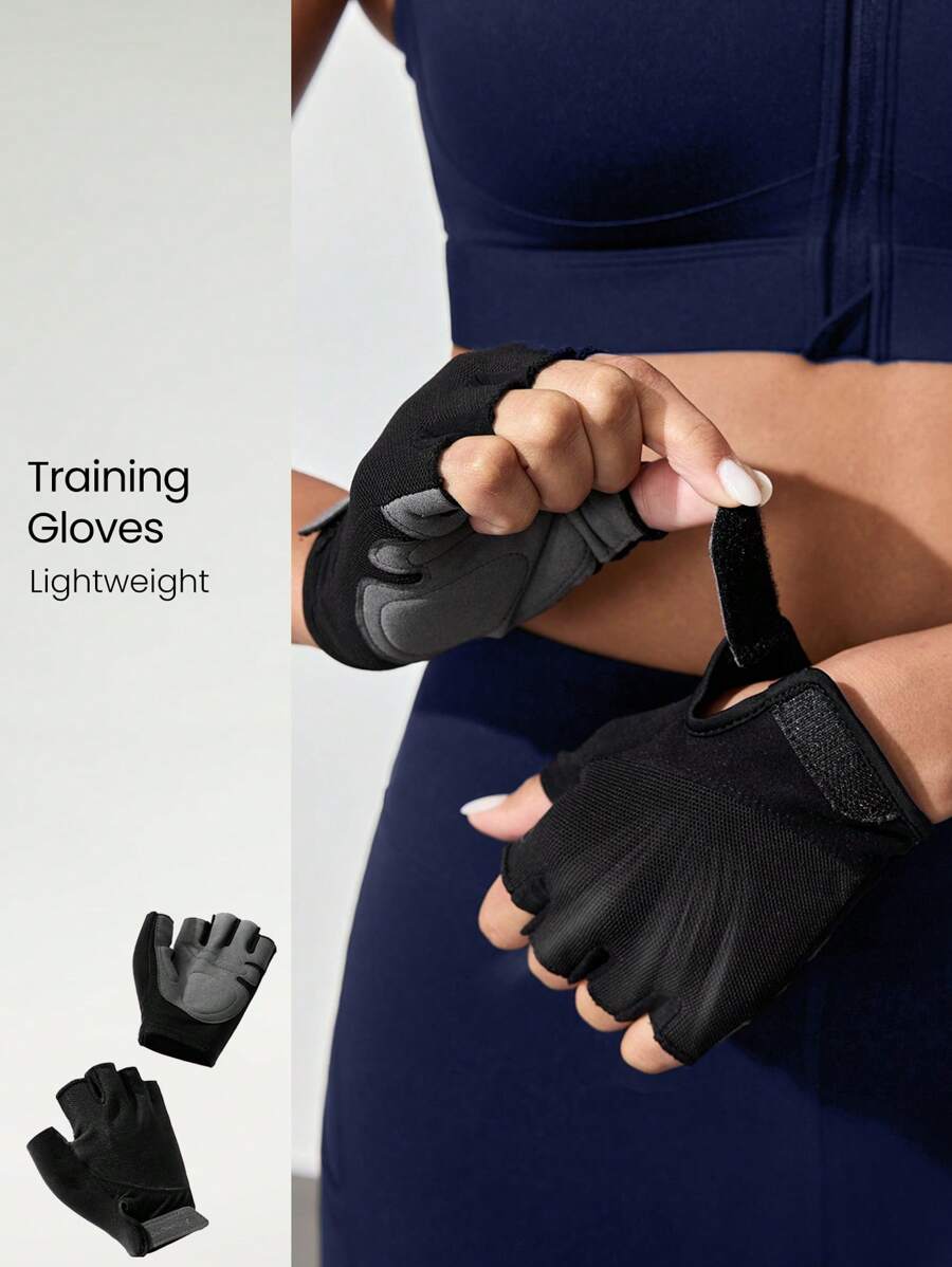 GLOWMODE Bequeme Fitness-Handschuhe mit verstärkter Handfläche, Strechmesh-Material, Trainingshandschuhe für Fitnessstudio