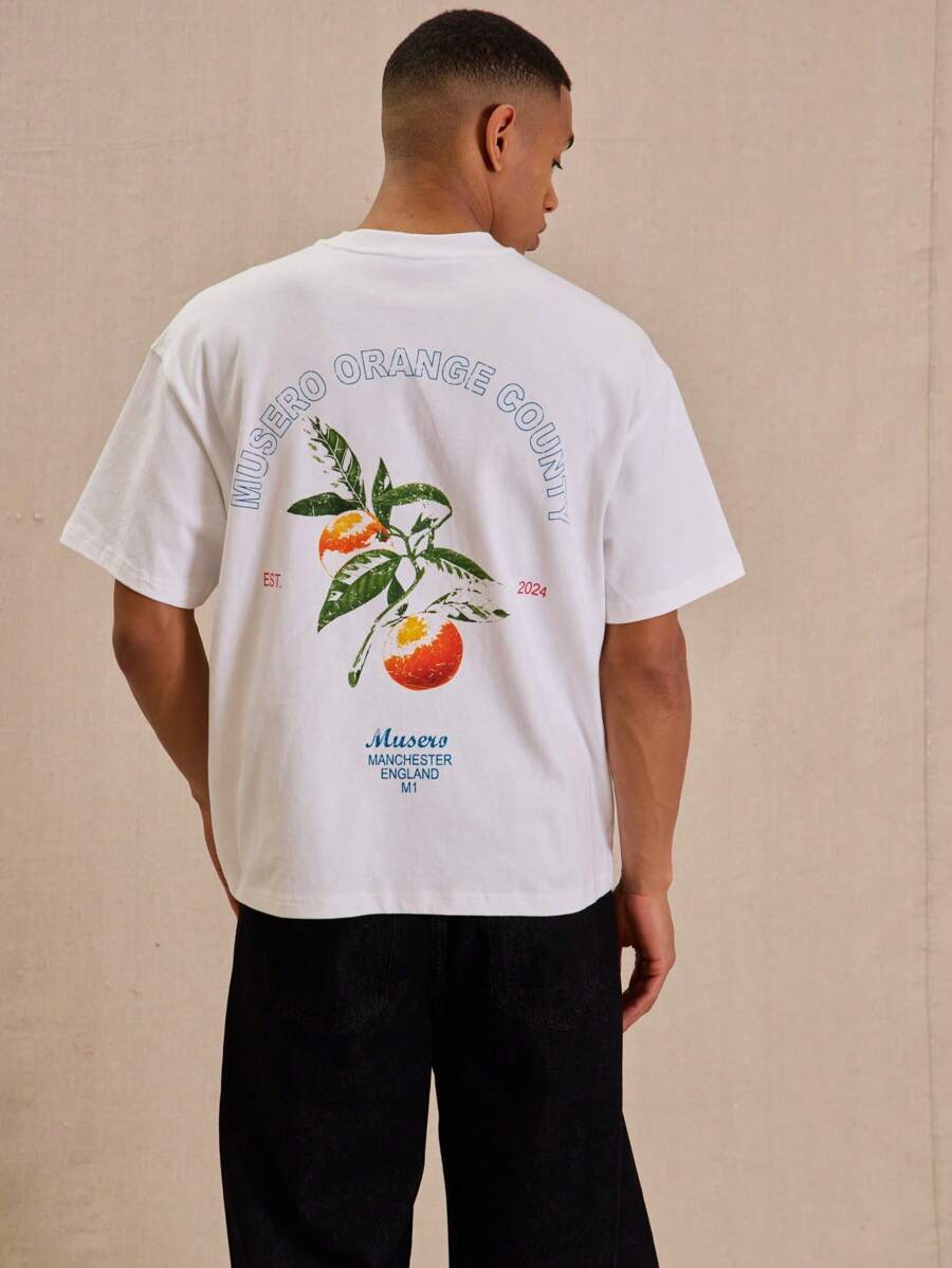 Musero Camiseta com Estampa Gráfica Oversized Primavera Verão