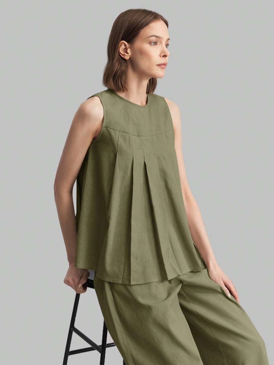 Ontre Women's Fashion Solid Color Sleeveless Tank Top