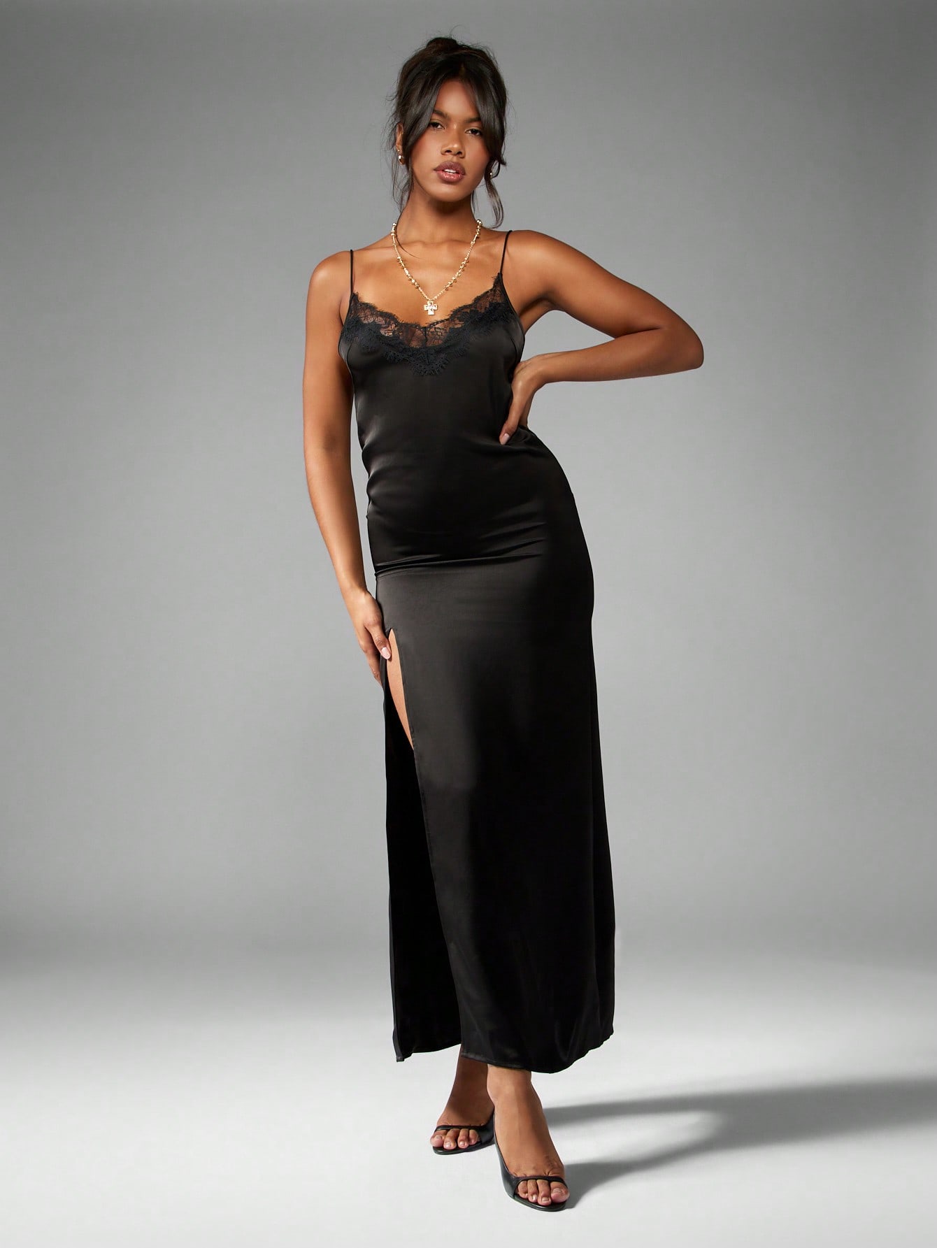 エレガント ブラック マキシドレス 17422004016eb1e9470cb40c8c6af3