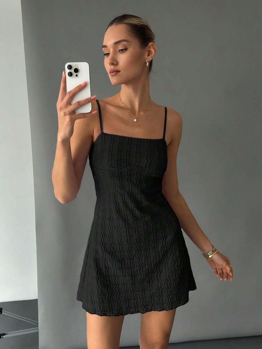 Siren Gaze Women Mini Suspender Dress, Solid Color Casual Summer Style,Summer Dresses For Women