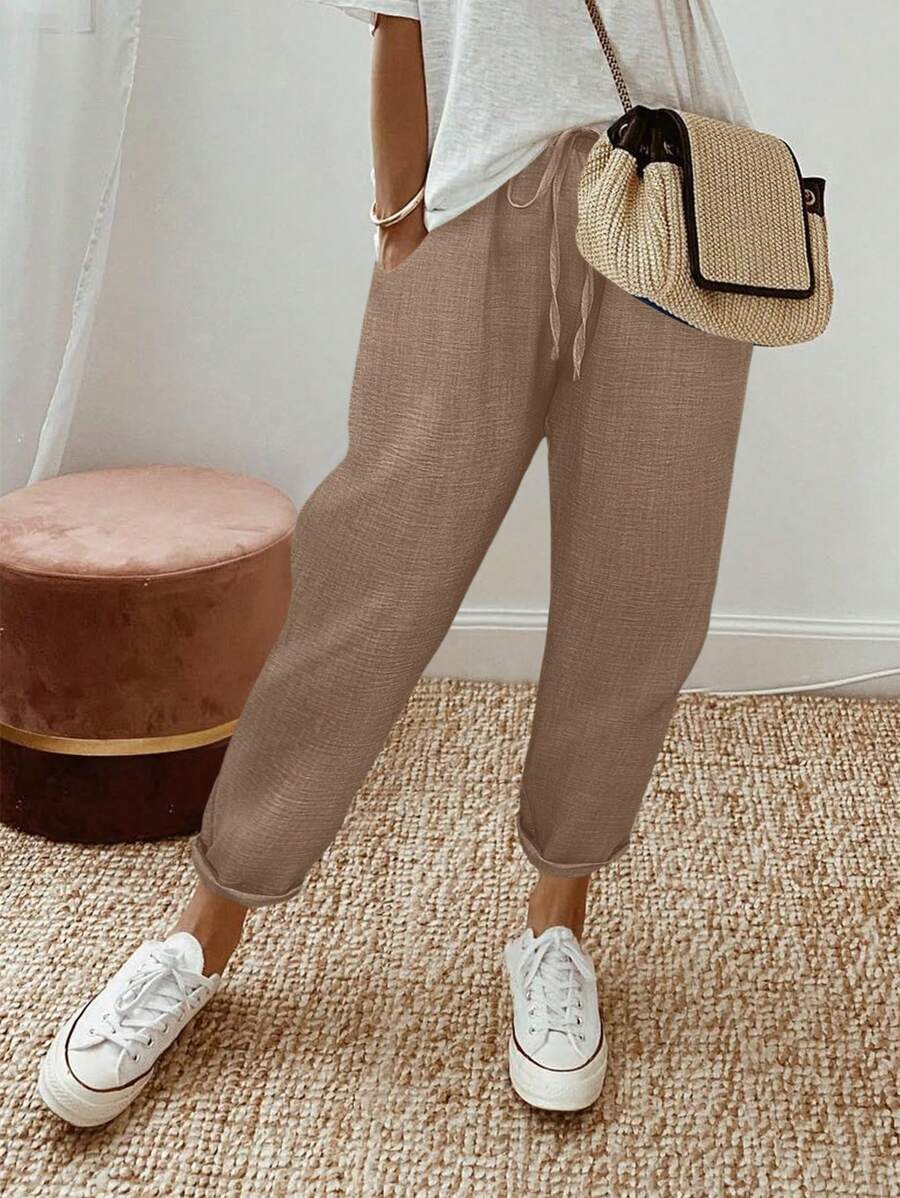 Calvaya Dames lente/zomer getextureerde denimblauwe skinny broek