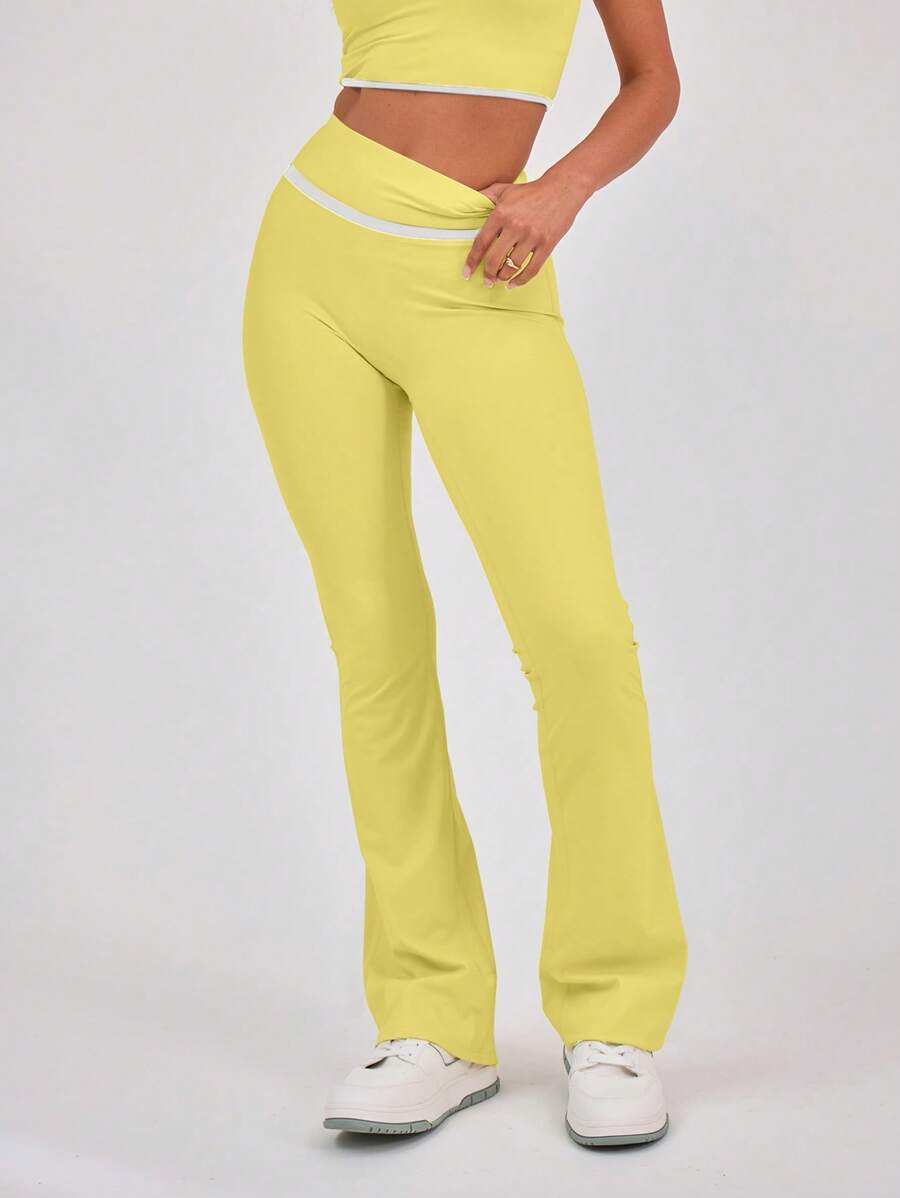 Musera Sport Binding Detail High Waist Sculpt Flare Sports Leggings Only ,Padel, Tennis, Pickleball