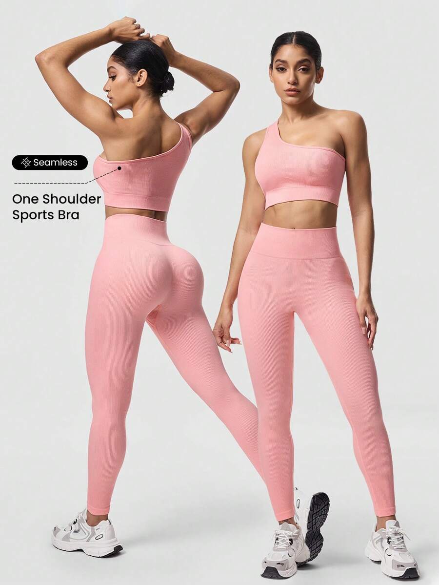Seamluxe SHEIN Sport Women's Solid Color Sports Tank Top And Pants Set, Simple & Fashionable For Summer