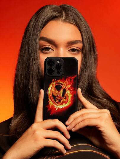 The Hunger Games X SHEIN Durable And Fashionable Cool Mobile Phone Case, Eagle Print Protective Case Compatible With Iphone,