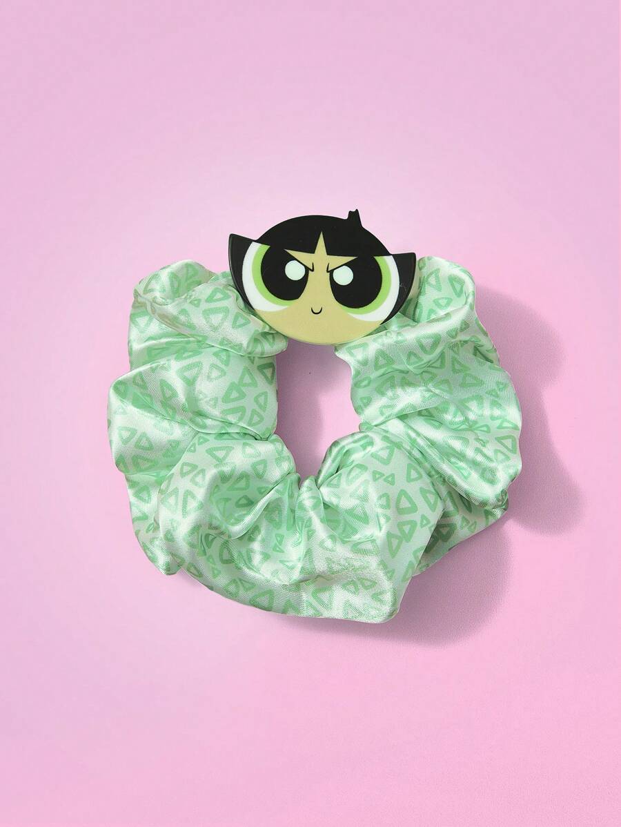 THE POWERPUFF GIRLS X SHEIN 1 st. Buttercup Decor Groene Golvende Cirkel Scrunchies