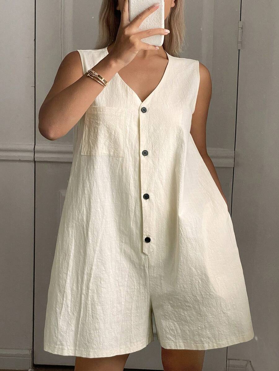 Livesso Mono sin mangas minimalista para mujer, estilo corto de ropa de estar en casa