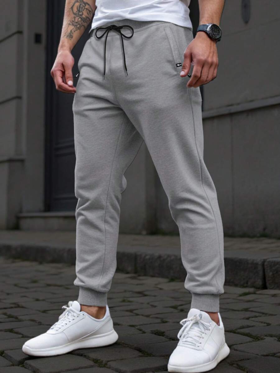 Manfinity Homme Men's Drawstring Waist Pocket Casual Loose Jogger Pants