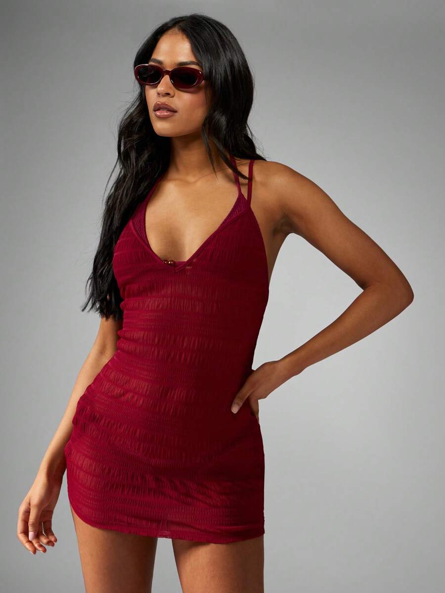 MISSGUIDED Abito mini attillato arricciato, scollo ad aletta, arricciato, per feste, locali notturni, uscite serali, vestibilità slim, adatto per estate e primavera, elastico e corto