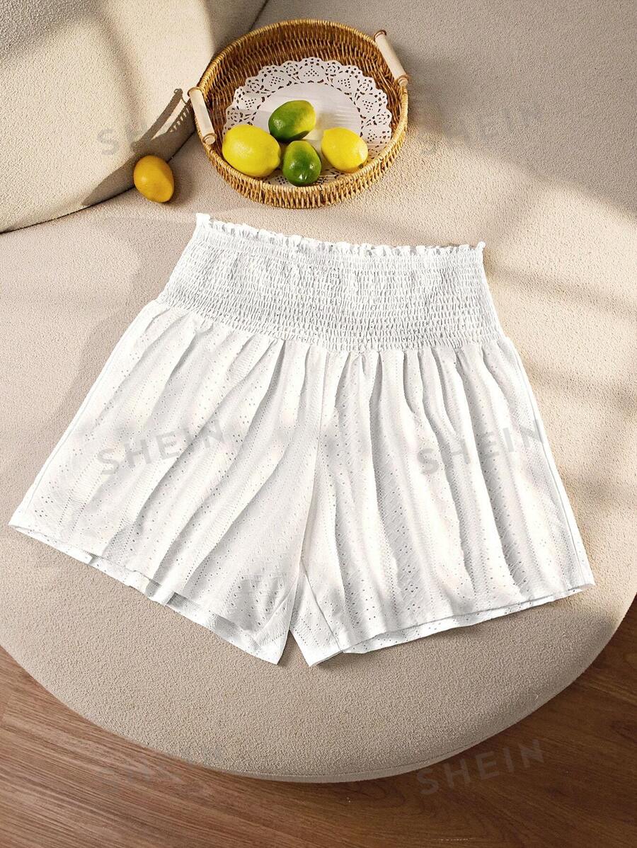 SHEIN LUNE Shorts de verano con cordón para la cintura para mujer talla grande