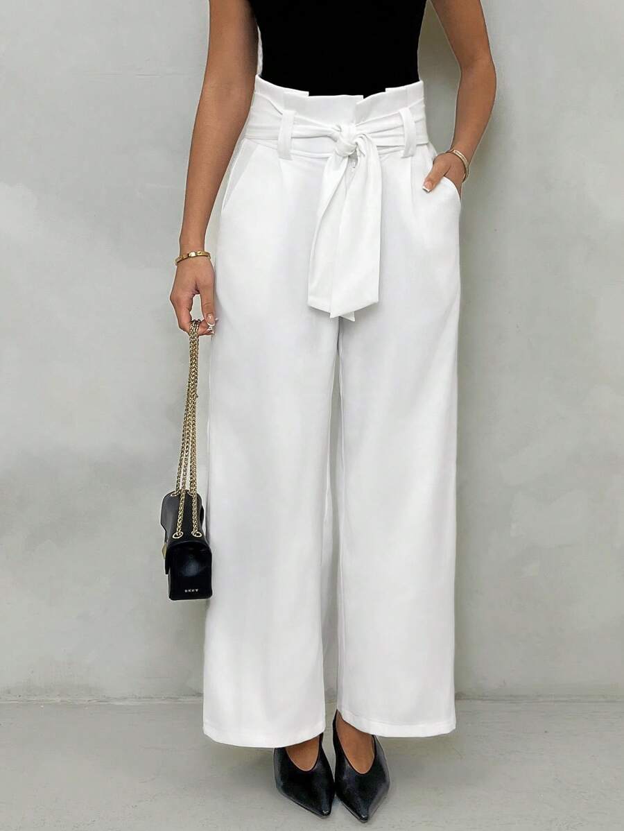 Glamine Glamine High Waist Belted Casual Vacation Minimalist Solid Color Women Loose Straight Pants,Spring/Summer, Easter,Graduation Outfit,Summer Clothes,Spring Outfits For Women,Country Concert Outfit,Club Outfits Women Sexy,Vacation Outfits Women Women Clothing Pants Women Pants Wide Leg