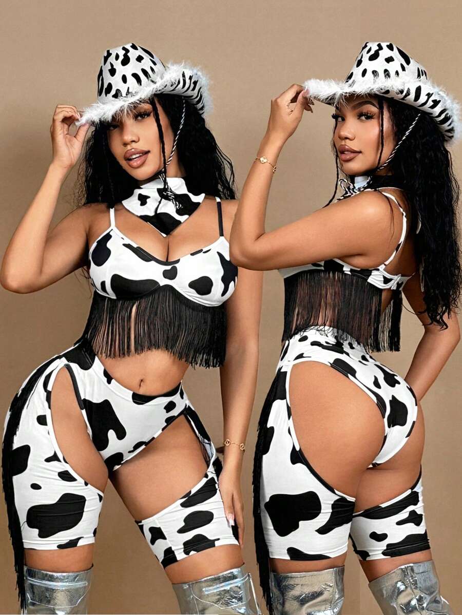 SHEIN SXY 2pcs Women's Spaghetti Strap Sleeveless Crop Top And Hollow Out Sexy Long Pants, Women Clothing Work,,Club Outfits Women Sexy,Western Wear Women,Concert Outfit Women,Rave, Festival,Rodeo Outfit,Summer Sets