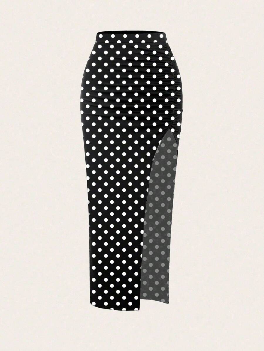 Sweetra Gonna nera aderente in stile vintage ed elegante da donna, adatta per primavera/estate