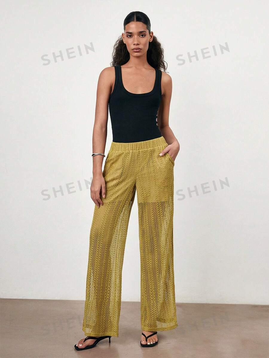 Maija Pantalones rectos de unicolor casual para mujer