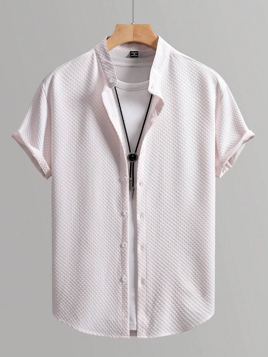 Manfinity Homme Men's Solid Color Business Casual Short Sleeve Shirt Nice Shirts For Men Shirts For Men Men Shirts Men Shirts Summer Men Summer Shirts