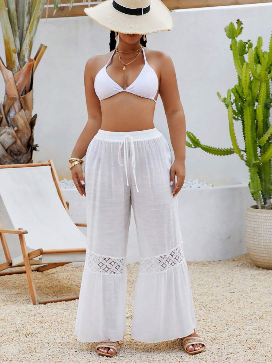 Swim Lushoire Copricostume da donna oversize in pizzo, morbido e ampio, ideale per vacanze e spiaggia