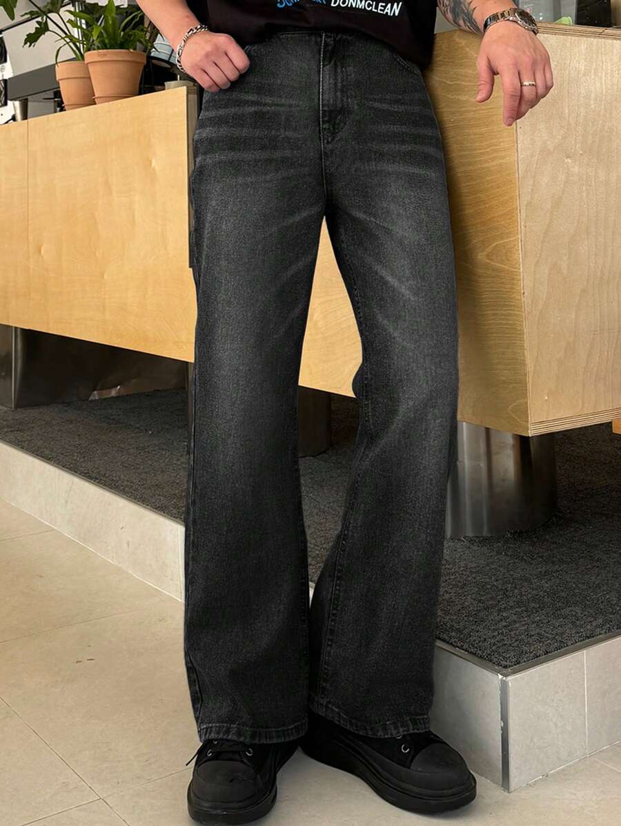 DAZY Men's Casual Washed Vintage Straight-Leg Jeans
