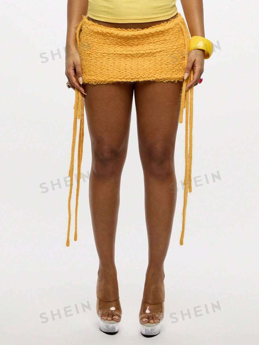 SUMWON WOMEN Fustă mini ultra croșetată cu franjuri, stil boho, festival, plajă, vară, vacanță, petrecere, casual, partea de jos pentru femei, stil Y2K, declarație de modă