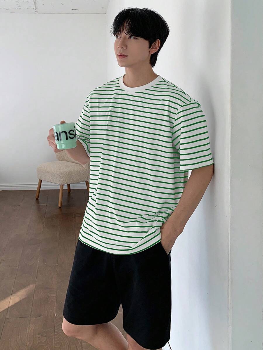 DAZY Parte superior de ropa de estar cómoda con diseño de rayas para hombre