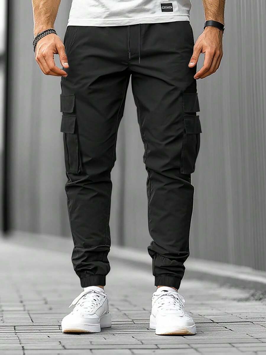 Manfinity LEGND Pantalones cargo casuales de unicolor para hombres