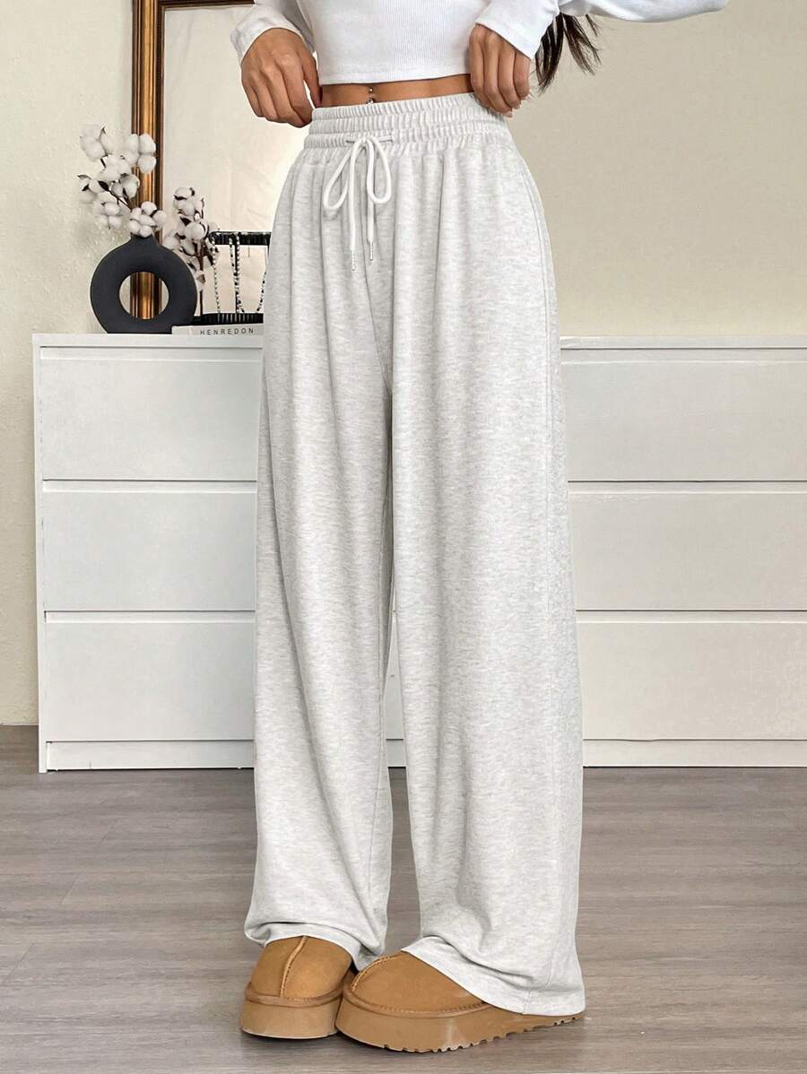 SHEIN EZwear Women's Casual Drawstring Waist Loose Sweatpants, Suitable For Sports,Business Casual Woman Graduation,Back To School Outfits,Graduation,Teacher Outfits For Women,Back To School