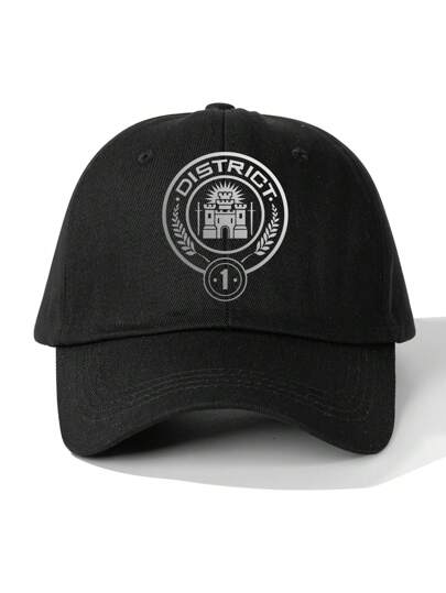 The Hunger Games X SHEIN Letter Graphic Fashionable Black Baseball Cap