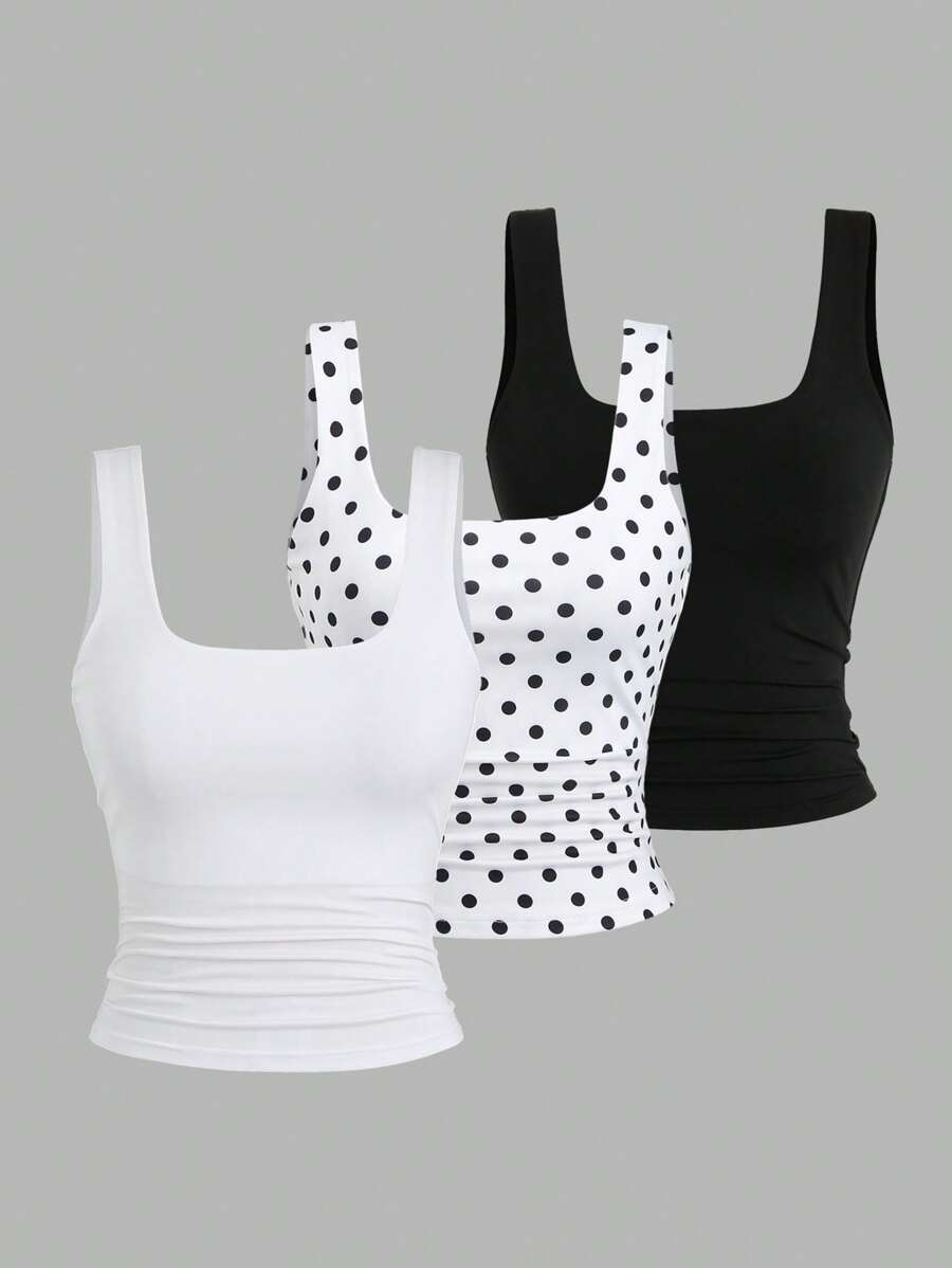 Sweetra Women's Casual Versatile Minimalist Fitted Camisole