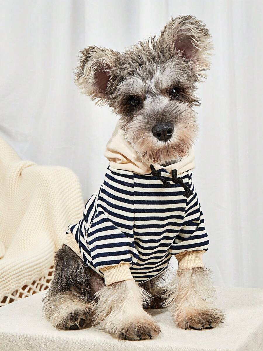 Sudadera con capucha a rayas para mascotas - Suéter suave y acogedor para gatos/perros, transpirable y elástico, diseño a rayas lindo, perfecto para mascotas pequeñas a medianas