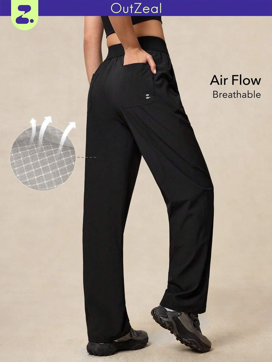 OutZeal Pantaloni da donna ampi con banda in vita regolabile, in tessuto tecnico morbido e traspirante, ideali per attività all'aperto e sport