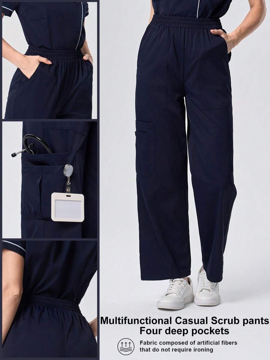 Scrubzie Anti-Wrinkle Fabric Multi-Pocket Women's /Nursing Scrub Uniform Pants