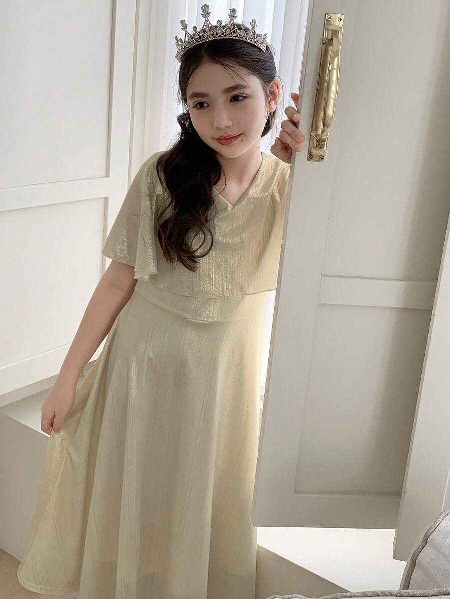 DAZY Tween Girl Woven Short Sleeve Dress For Summer