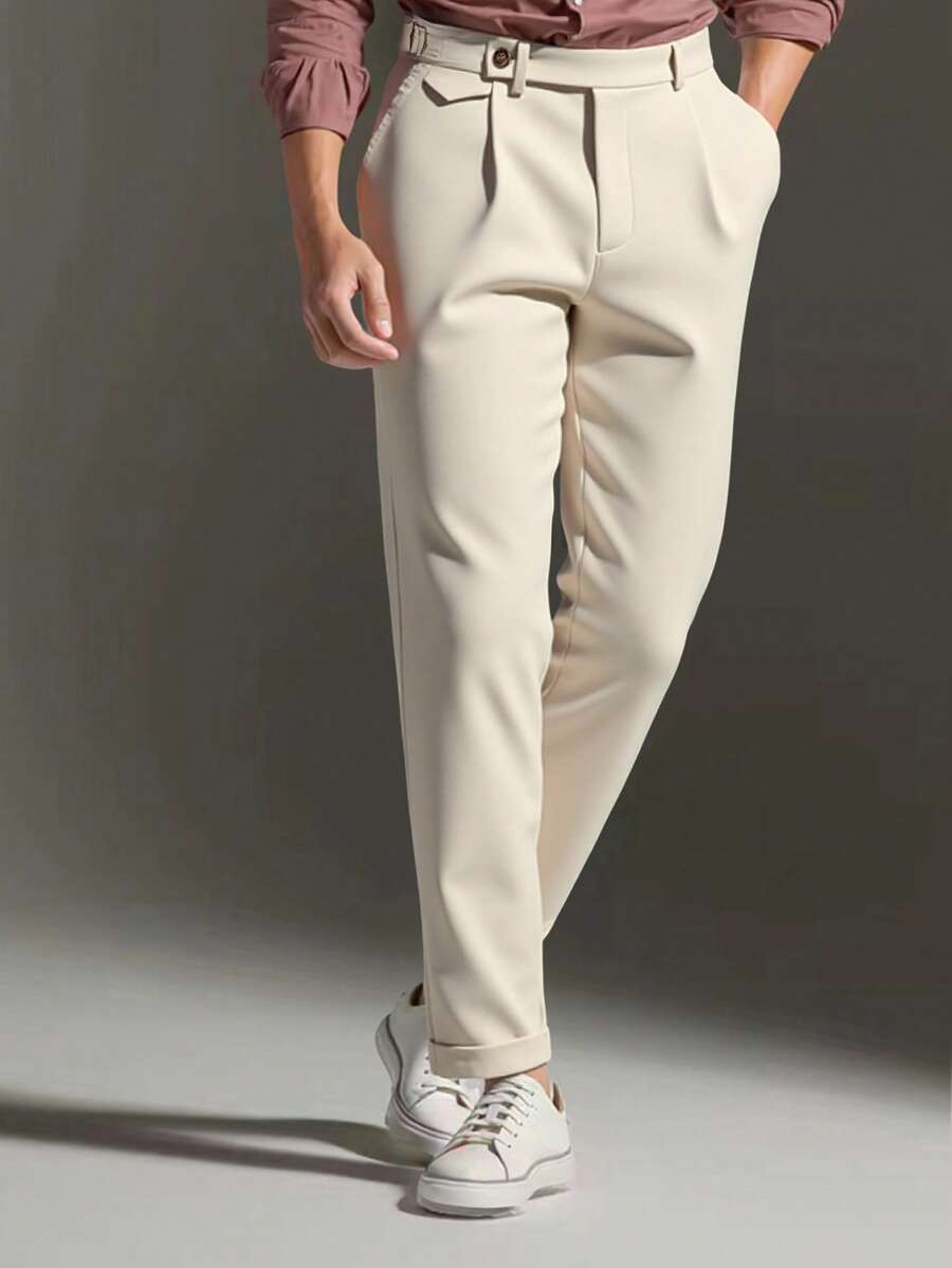 Manfinity Mode Fitted & Slim-Fit Formal Trousers, Casual & Fashionable For Everyday Wear