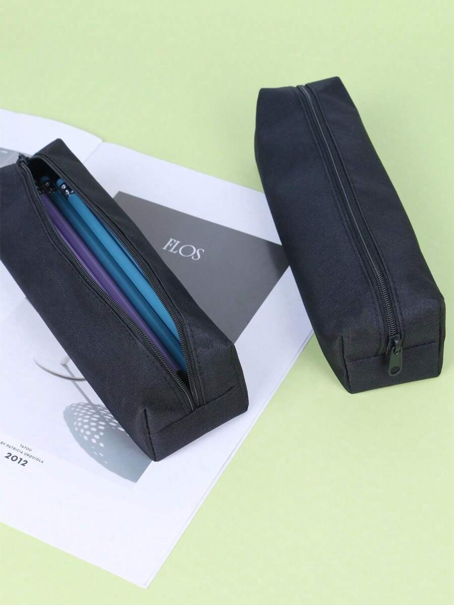 1 szt. Prosty i pojemny piórnik w jednolitym kolorze, wielozadaniowy Oxford Cloth, piórnik studencki do przechowywania artykułów piśmienniczych, torba do przechowywania kosmetyków na prezenty świąteczne, przenośna i praktyczna, wielofunkcyjna torba do przechowywania, piórnik, kosmetyczka do szkoły, artykuły piśmiennicze, kosmetyki, produkty do pielęgnacji skóry, szminka, pędzle, monety, małe przedmioty, powrót do szkoły, artykuły szkolne