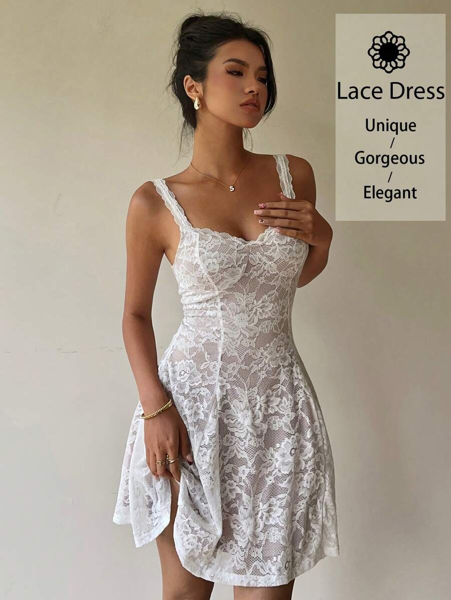 Siren Gaze Abito sottoveste a tubino di pizzo attillato da donna, abito di pizzo plissettato, abbigliamento elegante
