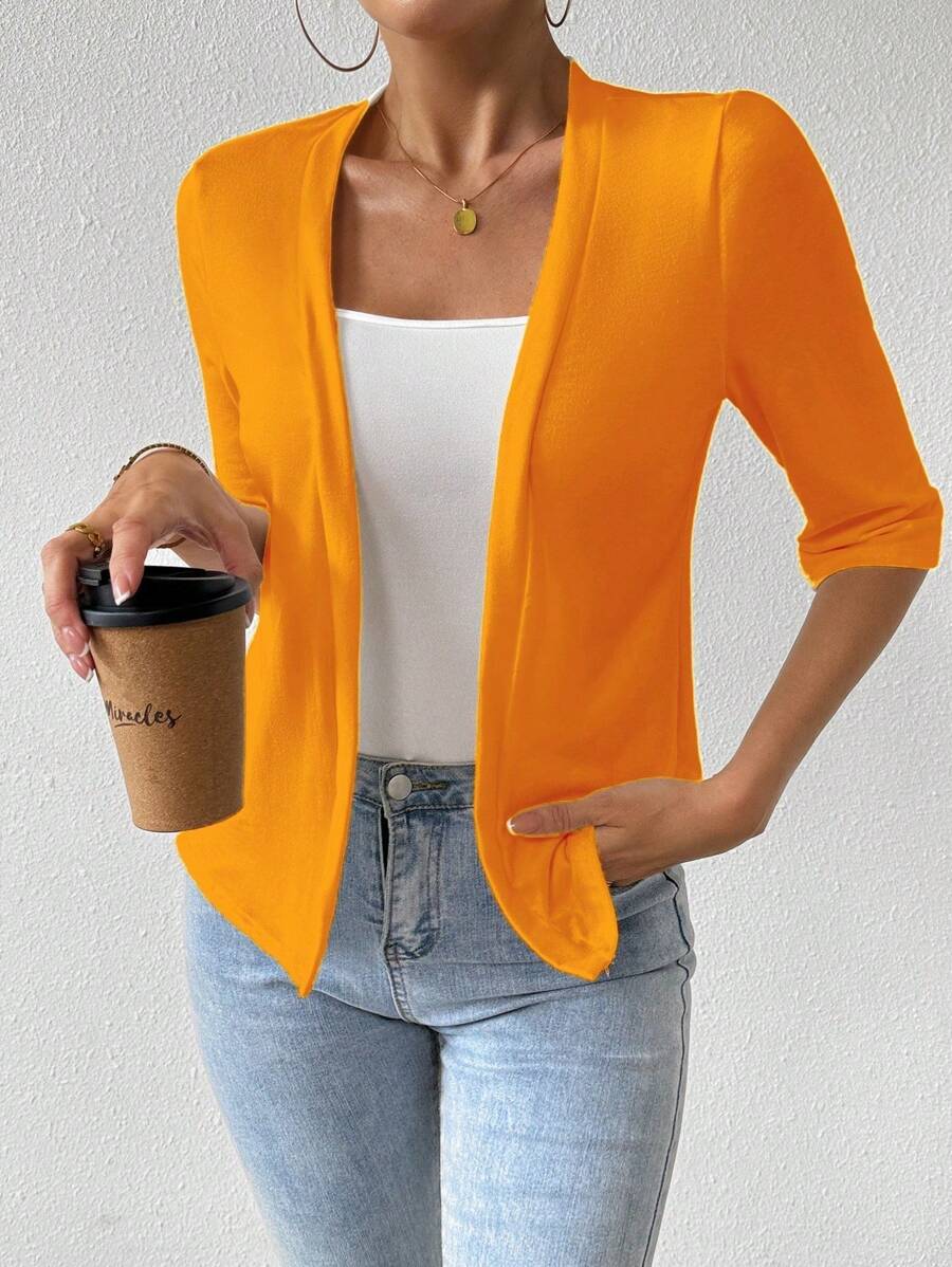 Calvaya Women Solid Color Casual Vacation Regular Cardigan, Summer Loose Knit Outwear