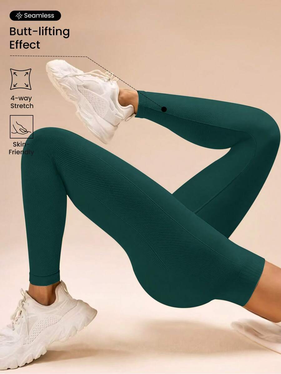 Seamluxe SHEIN Sport Women's Fashion Elastic Seamless Quick-Drying Leggings